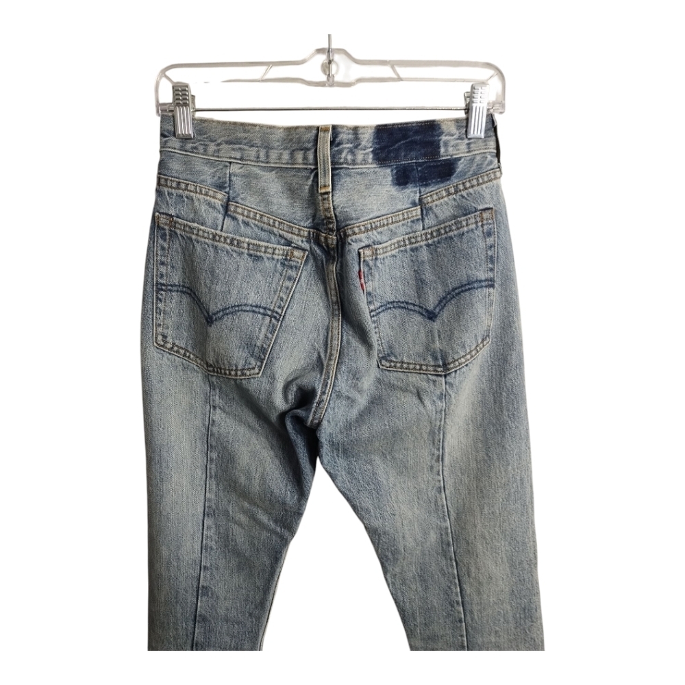 Levis Altered 501 Skinny Button Fly Raw Hem Rodeo Western Festival Jeans 25 - Picture 6 of 13